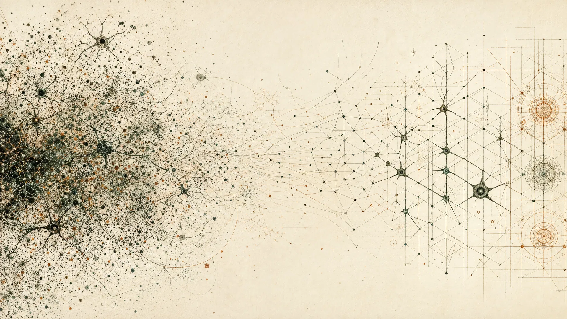 Entropy transitioning to order — neural networks crystallizing from chaos