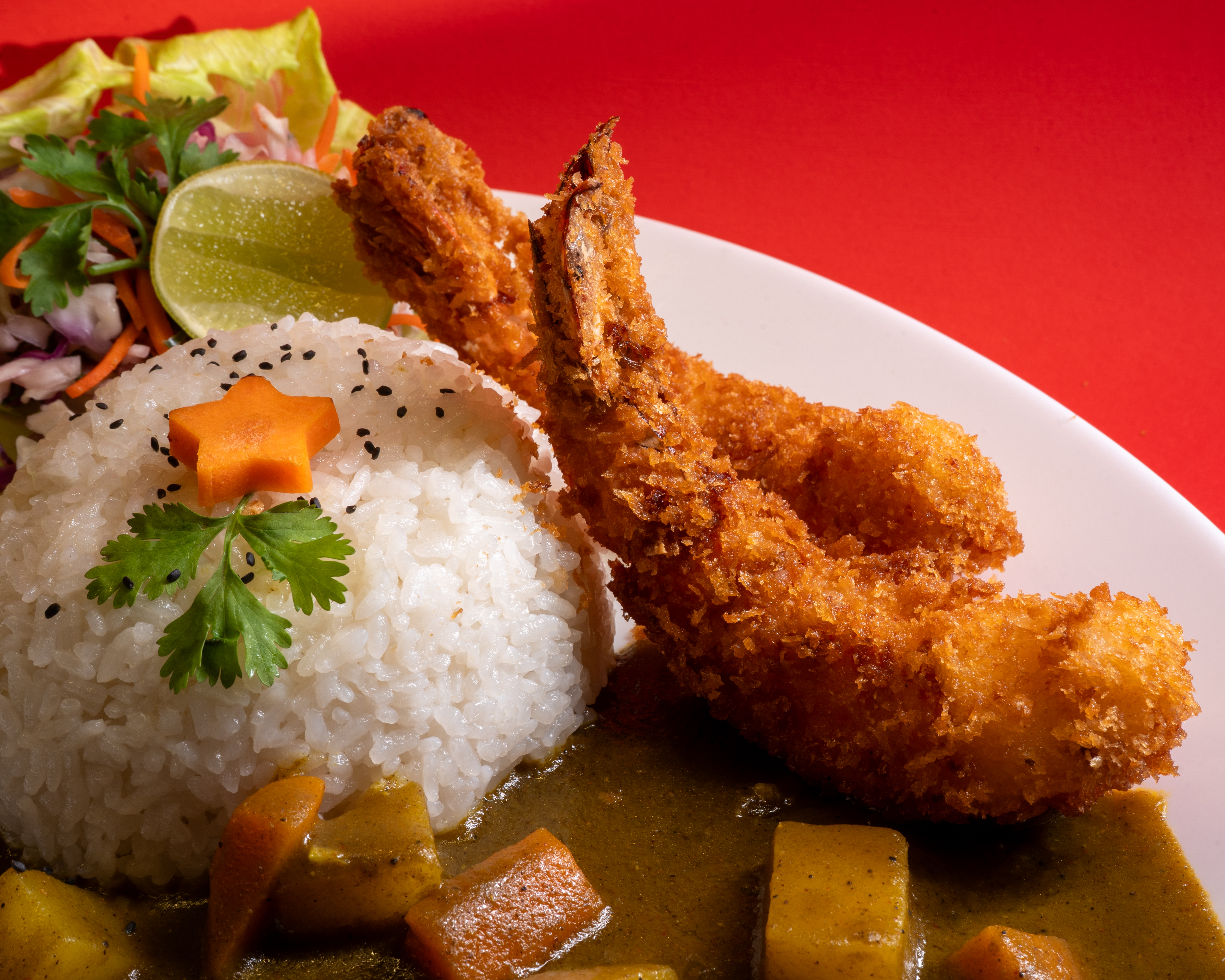 Japanese Prawn Tempura Curry Rice (approx. 90g of wild tiger prawn)