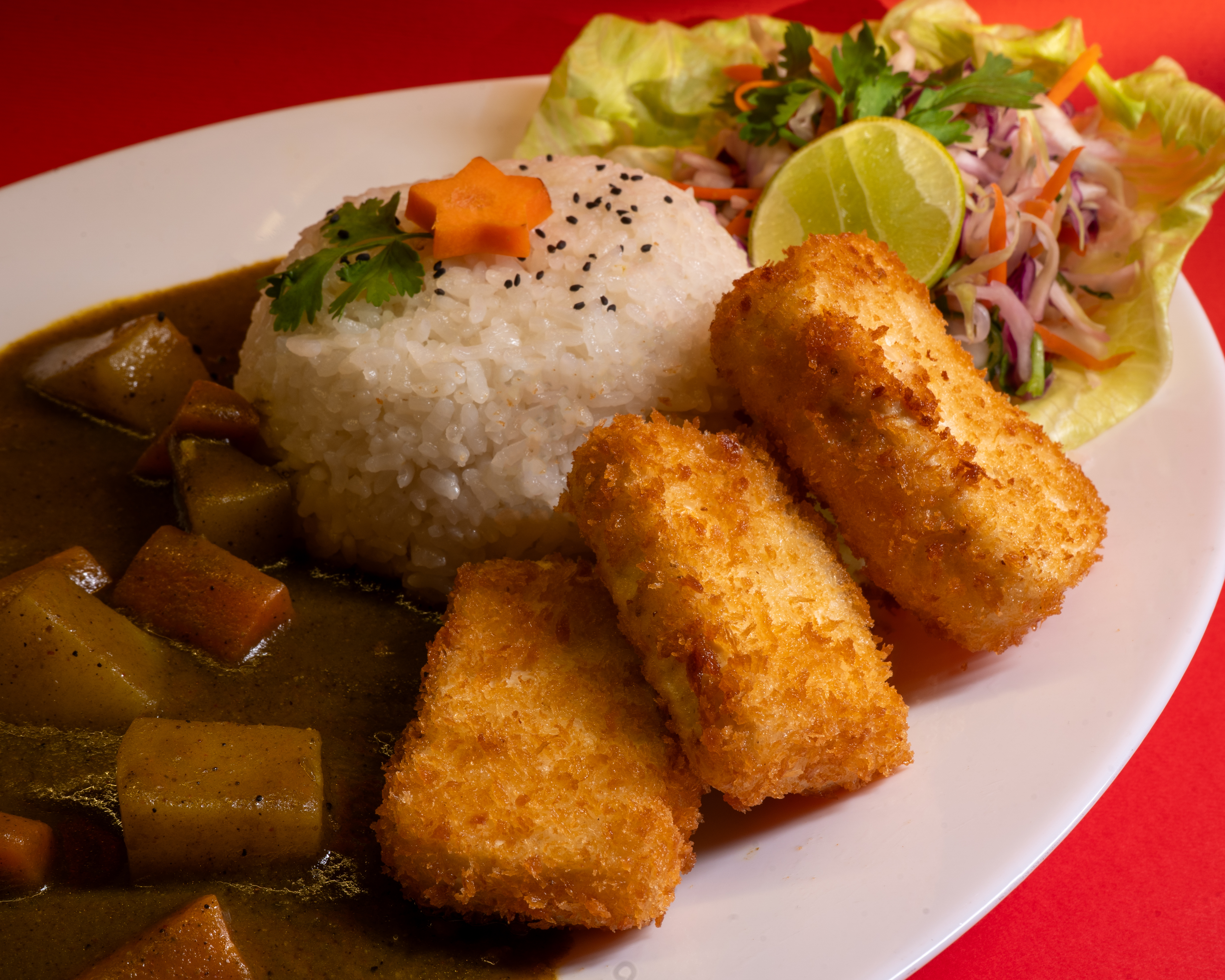 Japanese Tofu Katsu Curry Rice (approx. 100g of tofu steak)