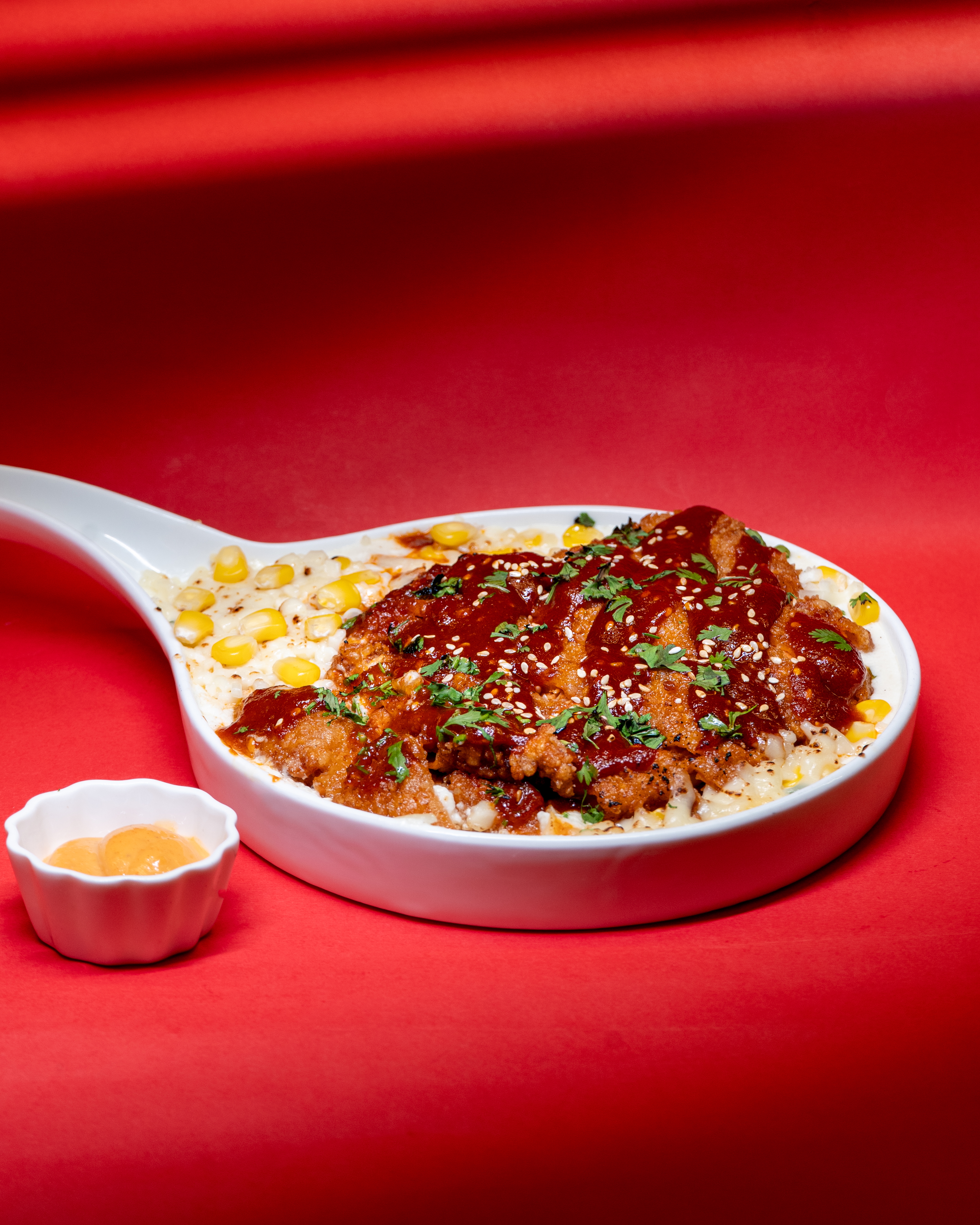 ChickGozilla with Molten Cheesy Corn