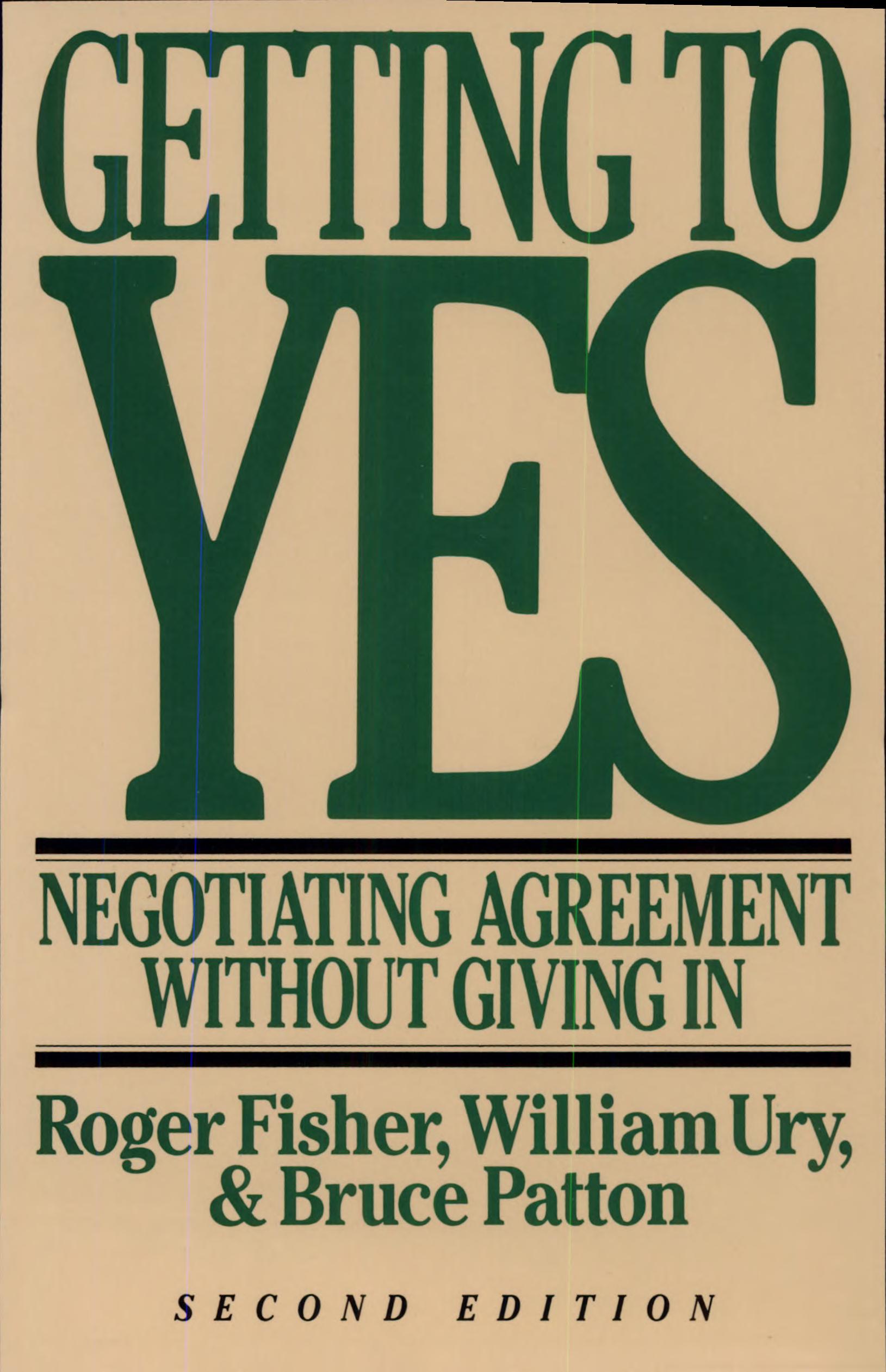 Getting to Yes by Roger Fisher — book cover