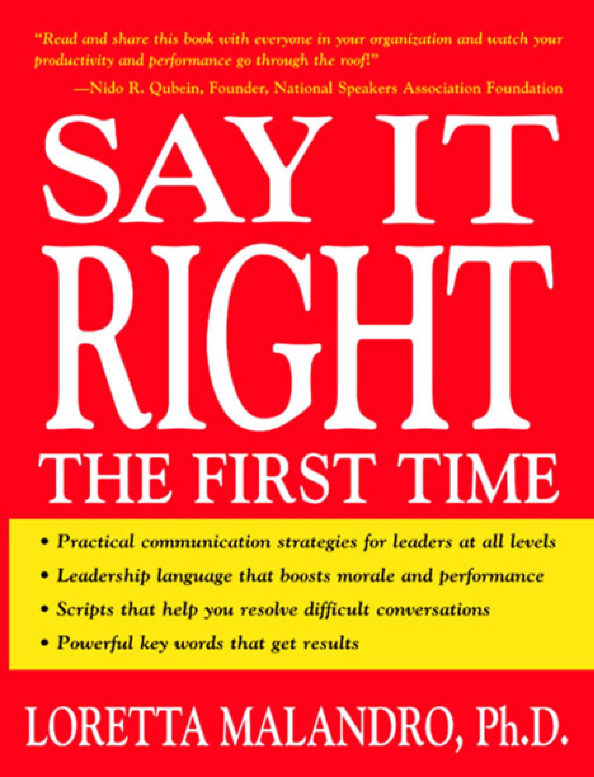 Say It Right the First Time by Loretta Malandro — book cover