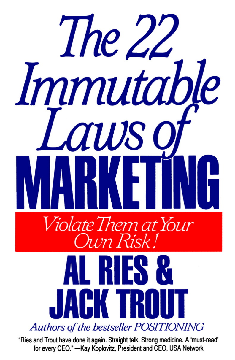The 22 Immutable Laws of Marketing by Al Ries — book cover