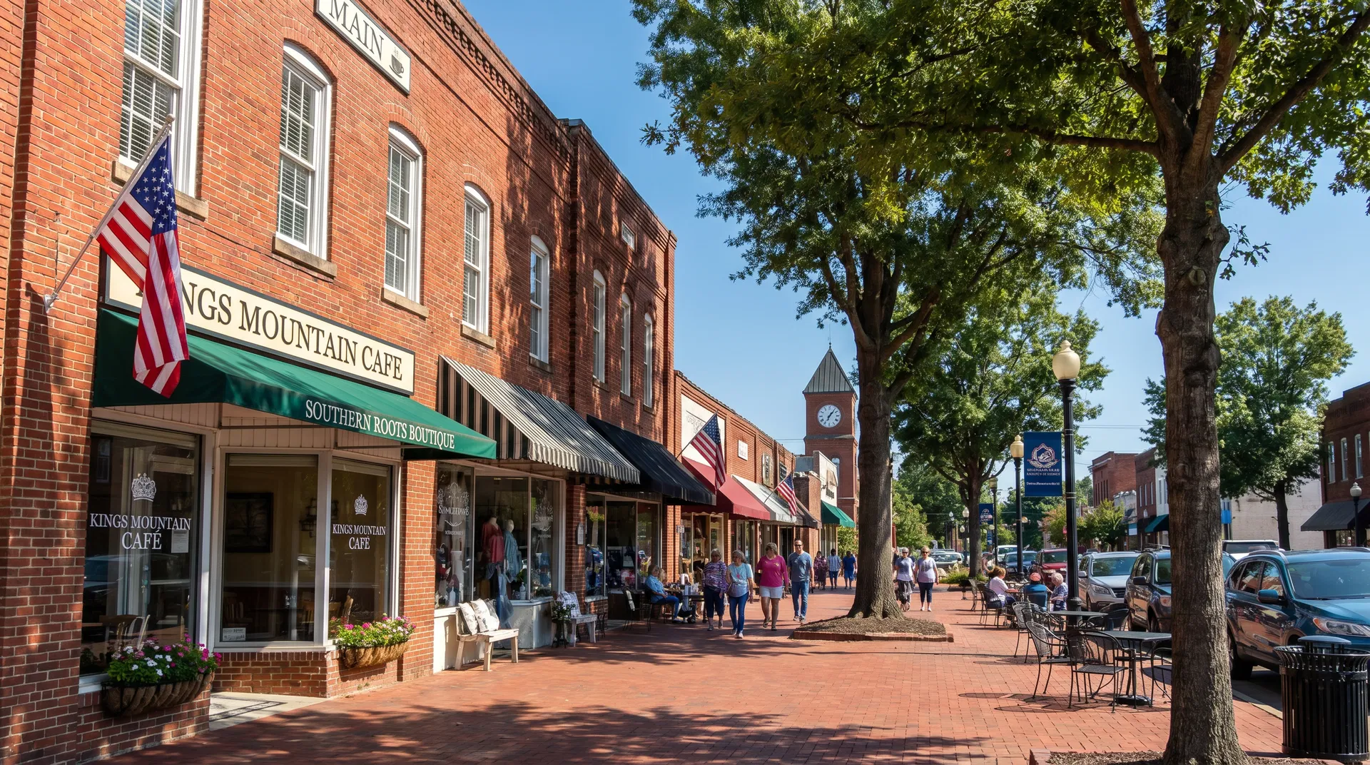 Downtown Kings Mountain NC shops and restaurants