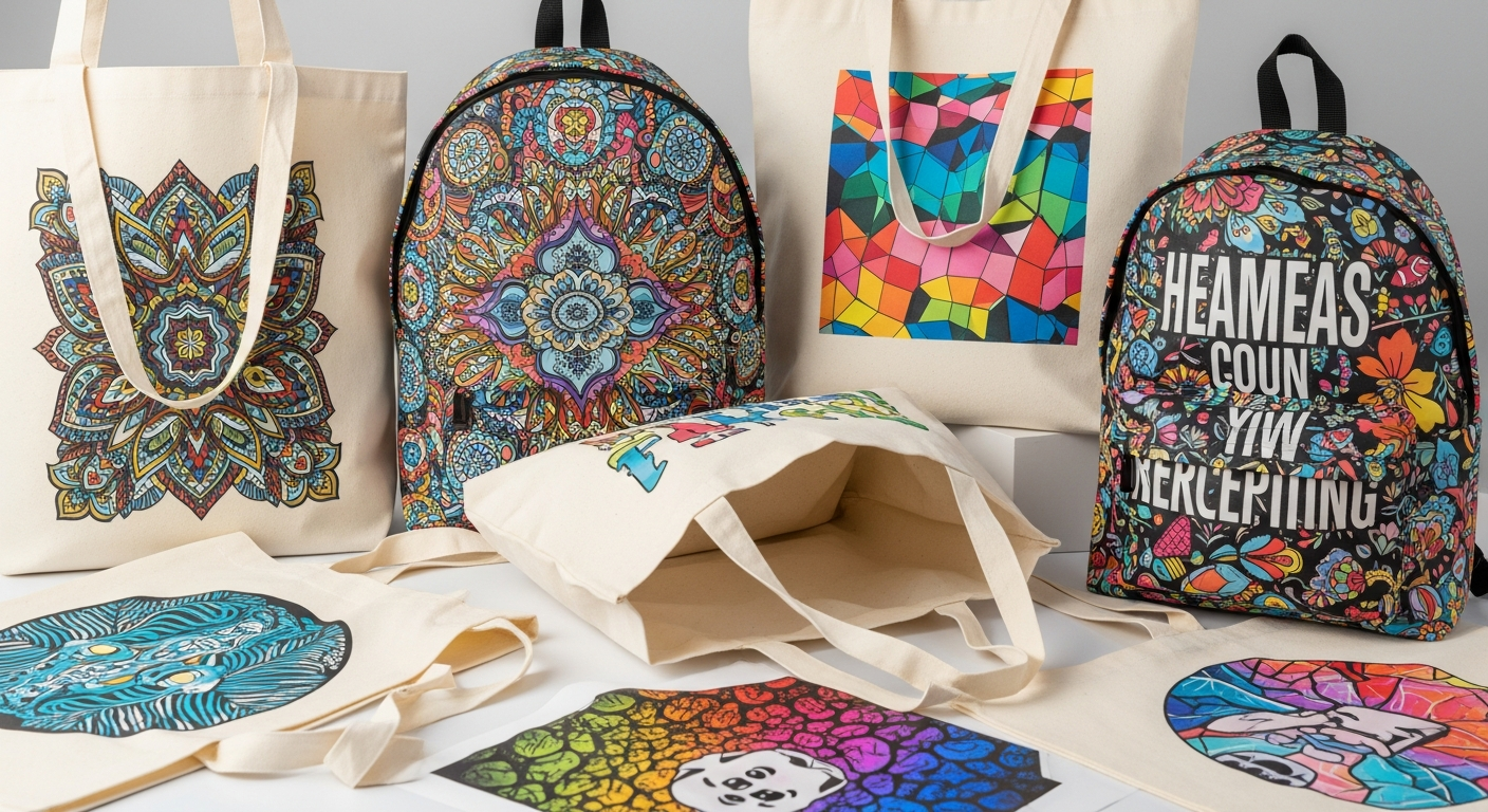 DTF Transfers for Bags and Tote Bags