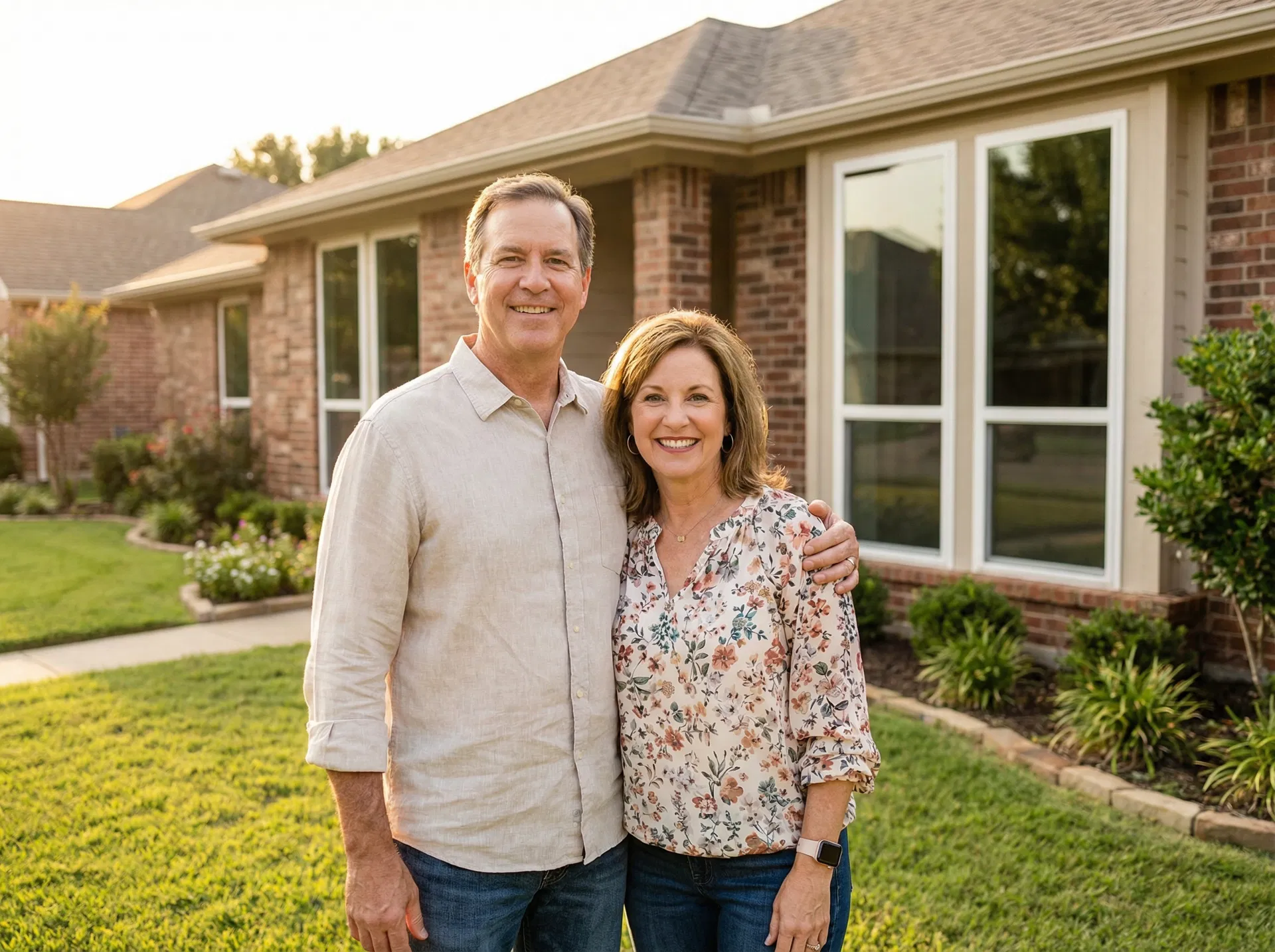 Happy homeowner in The Colony with new clear windows