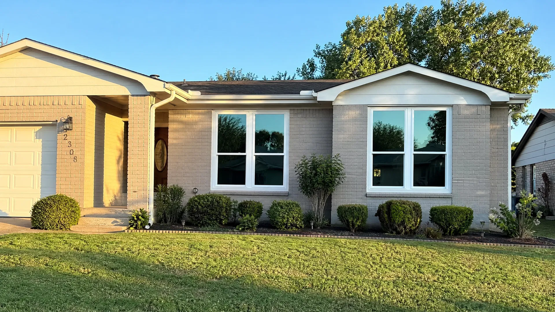 Texas home with brand new energy-efficient windows after replacement by Apex Windows TX