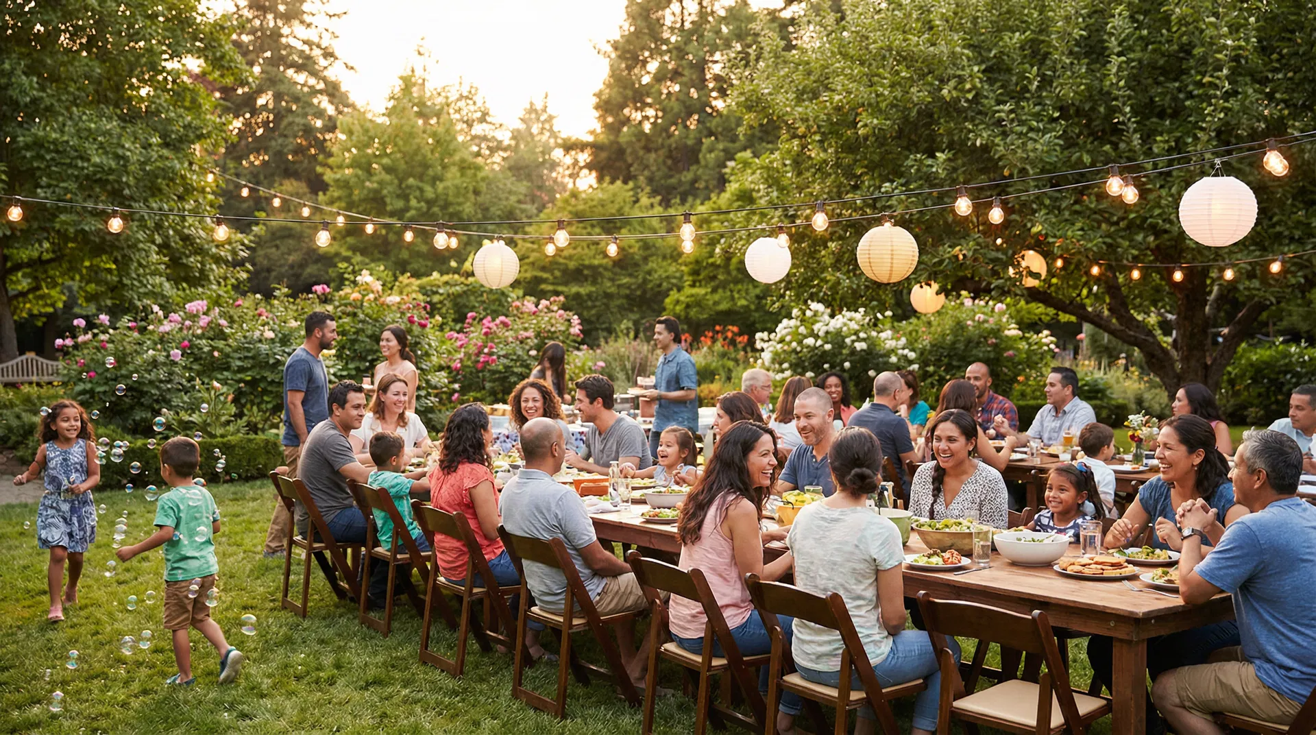 Community gathering in Garden City