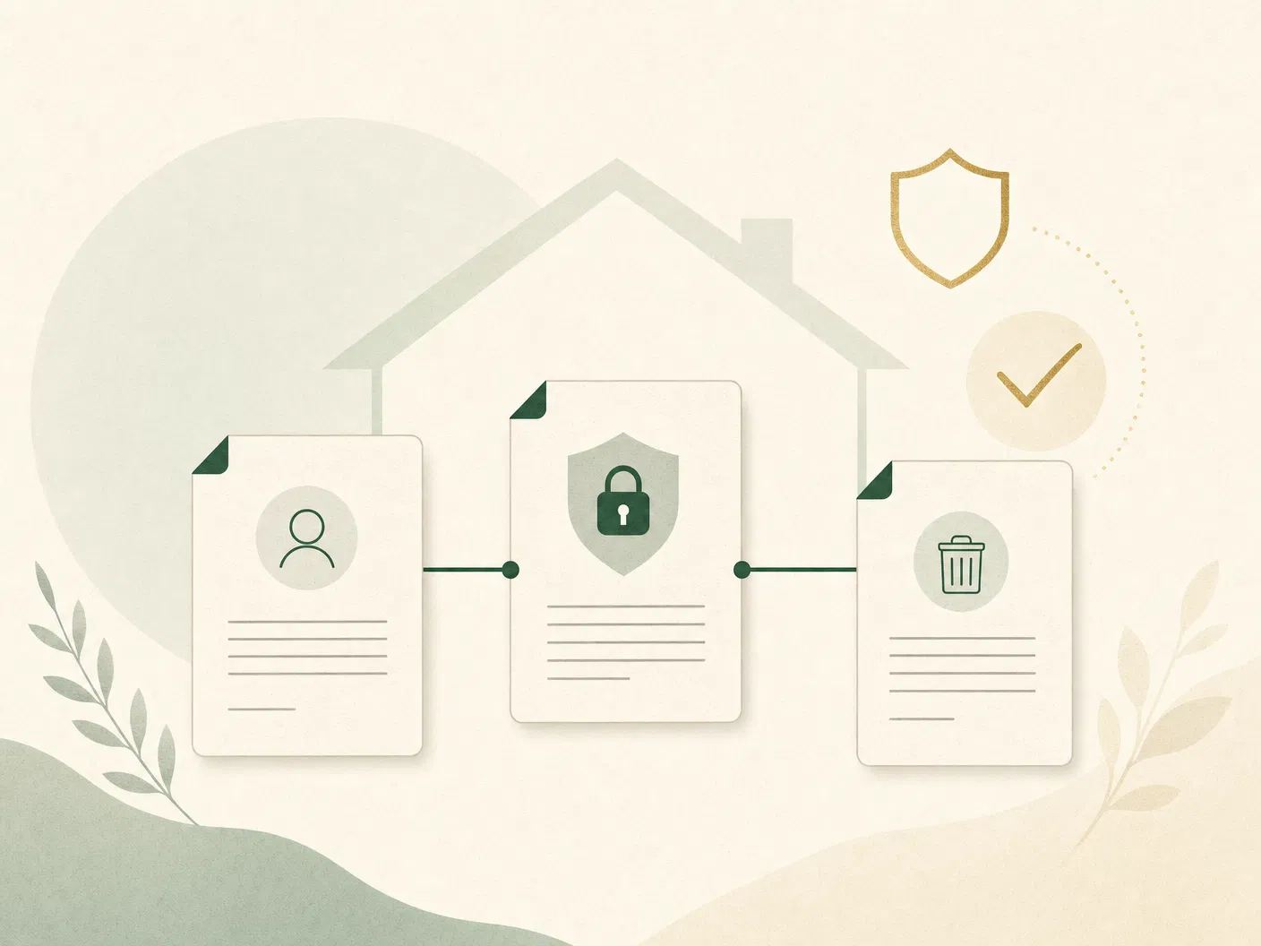 Abstract data deletion process illustration