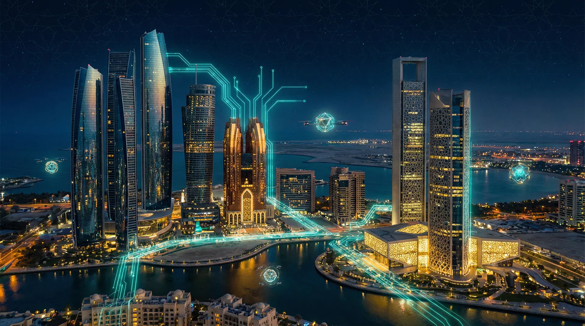 Futuristic Abu Dhabi cityscape