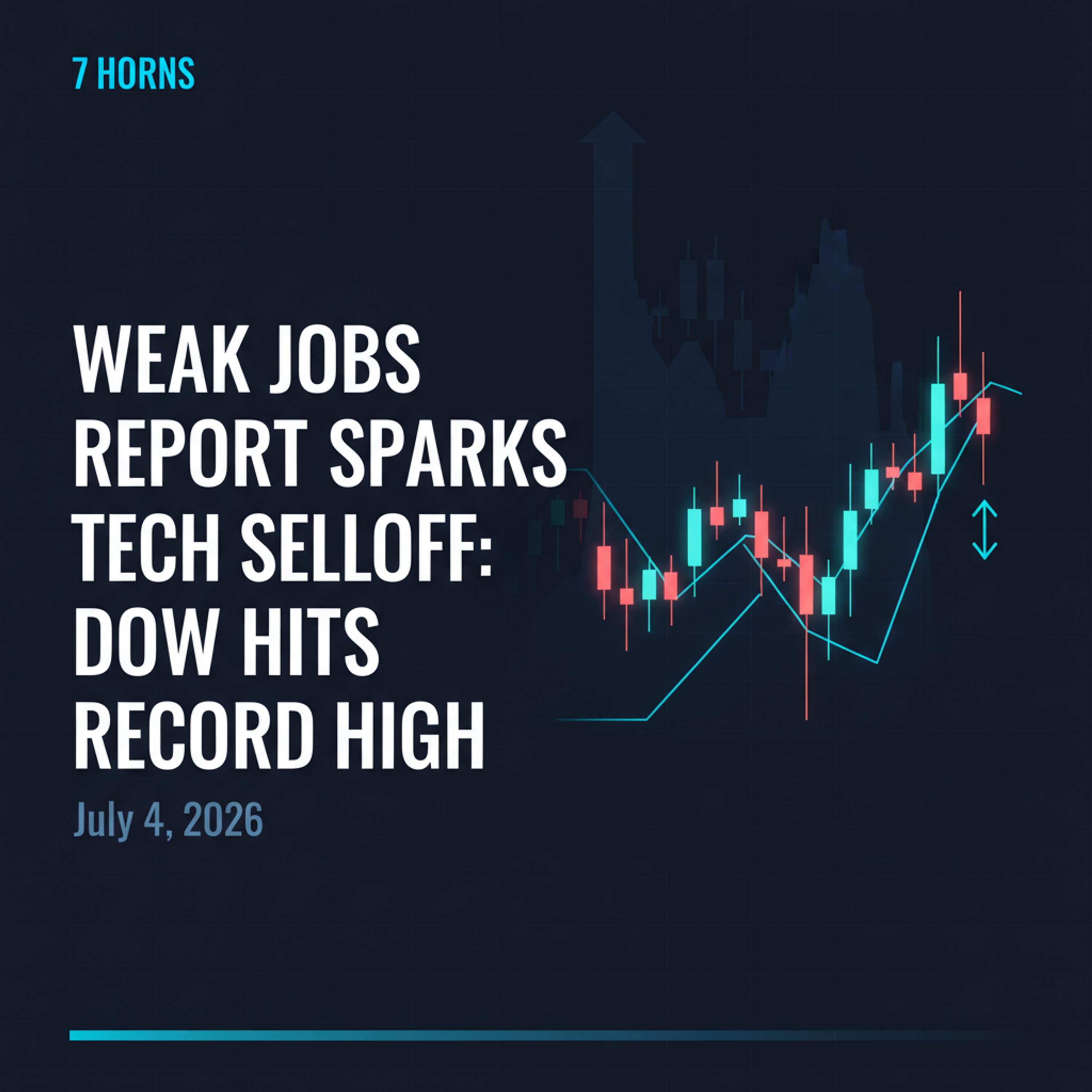 How a Weak Jobs Report Drove a Tech Selloff and Dow's Record Rally — Market Wrap Jul 4, 2026 episode artwork