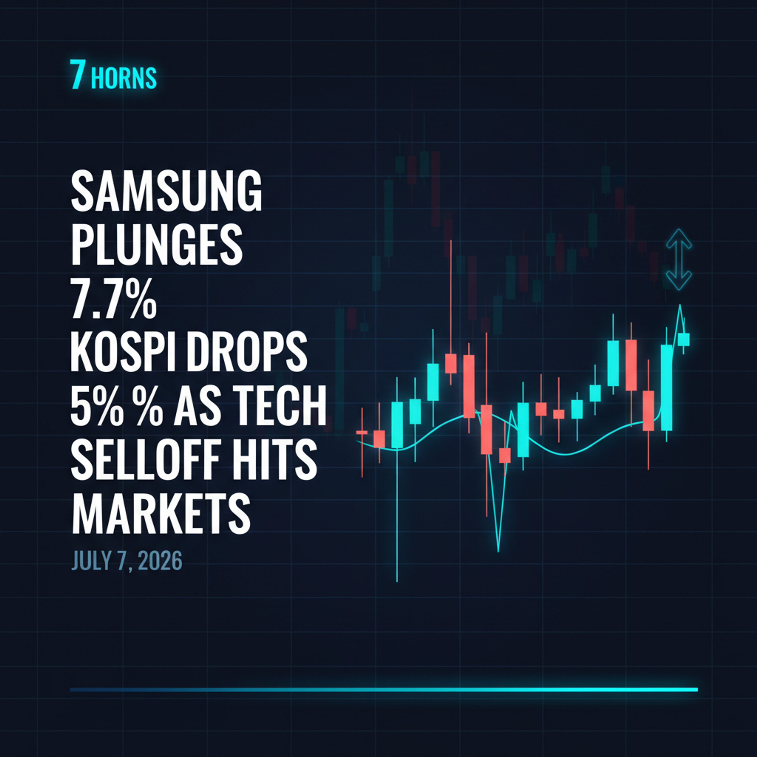 How Samsung's 7.7% plunge sparked a 5% Kospi slide and tech jitters — Market Wrap Jul 7, 2026 episode artwork
