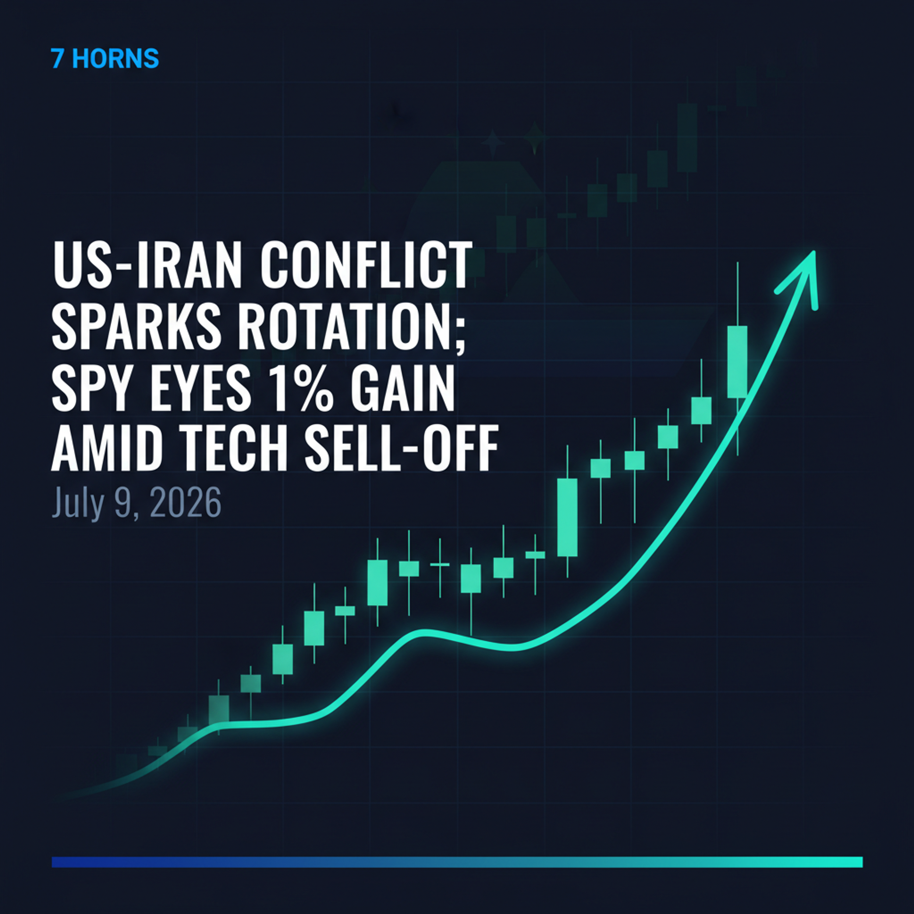 How US-Iran tensions triggered a rotation from tech to value, lifting SPY 1% — Market Wrap Jul 9, 2026 episode artwork