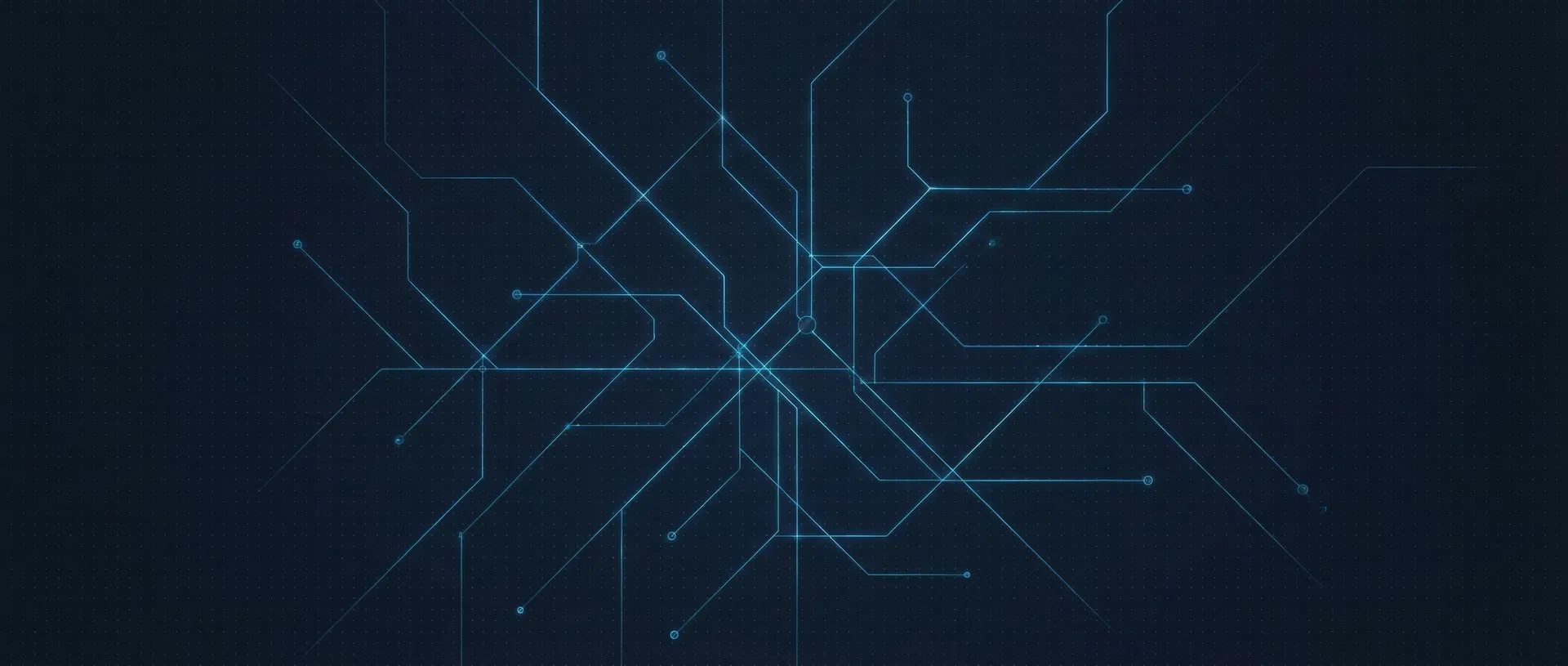 Abstract visualization of interconnected industry systems and data flows