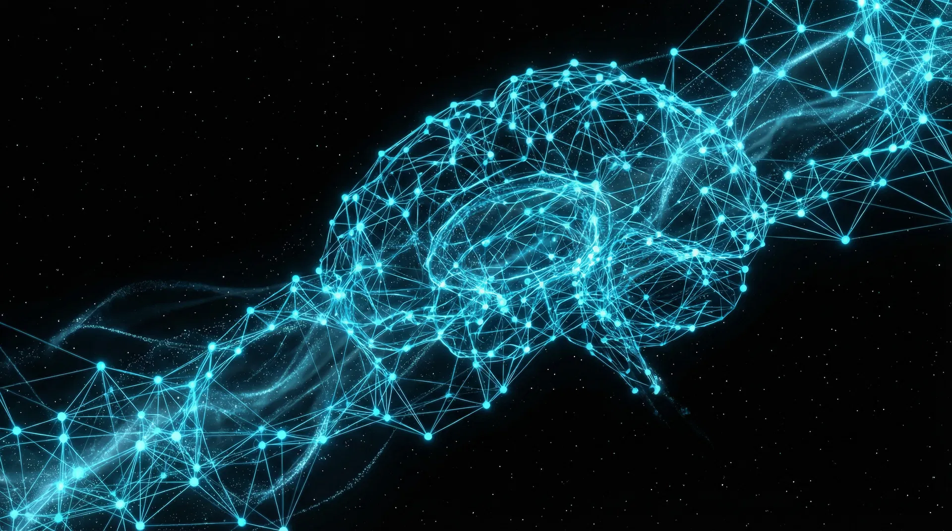 Abstract neural network visualization representing AI superintelligence