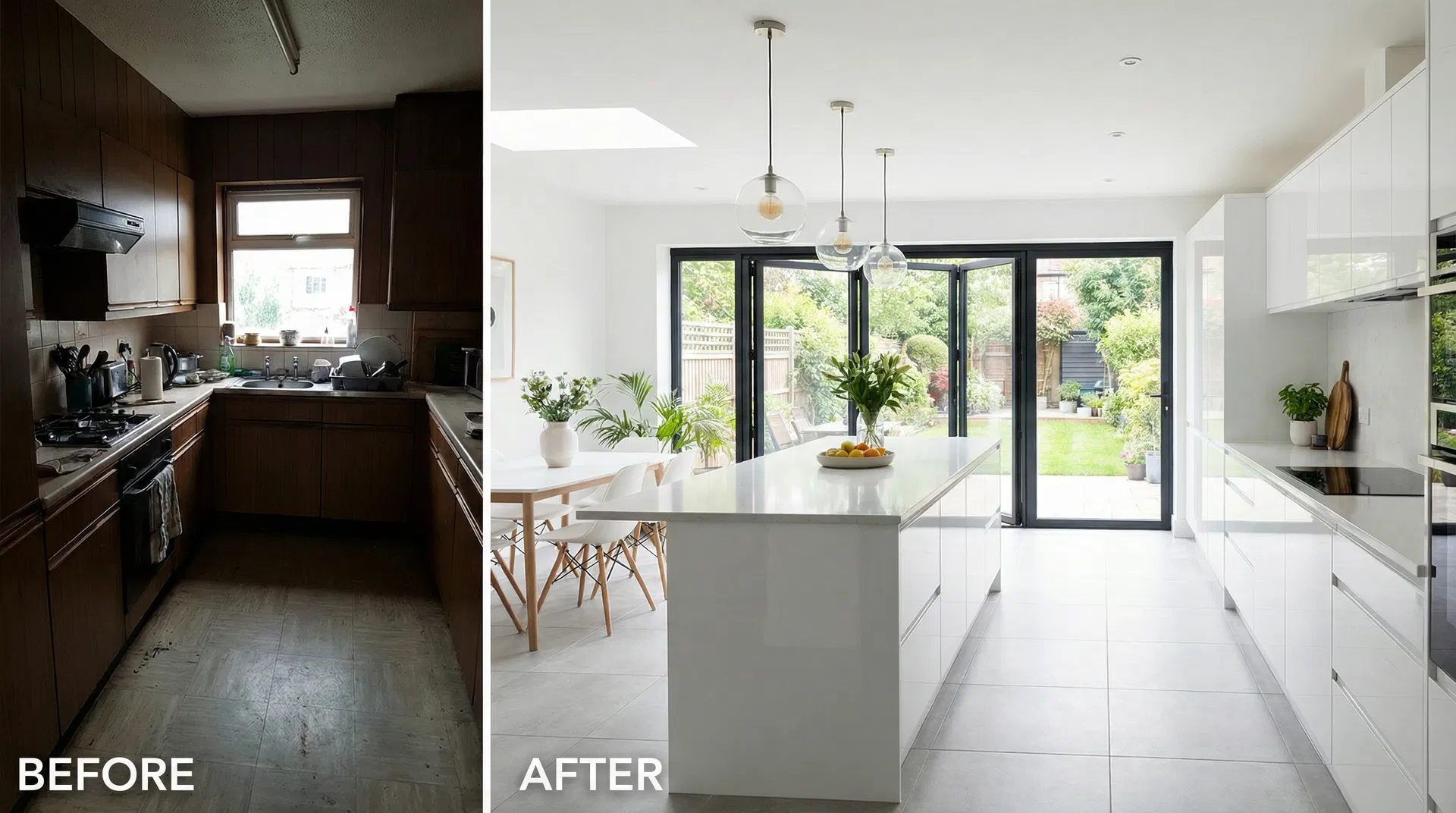 Before and after property refurbishment by TCM Building in London