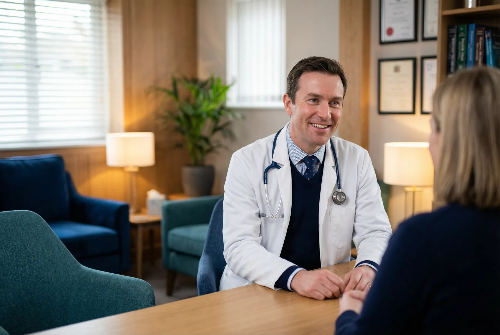 Doctor in consultation at Victoria Medical private clinic