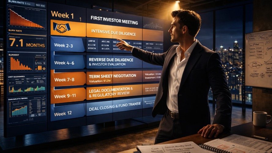 The complete fundraising timeline 12 weeks from first meeting to investment