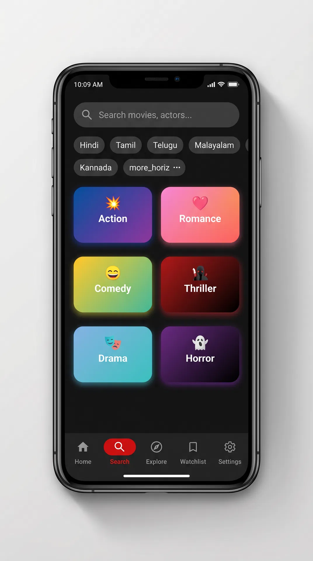 DesiFlix Search Screen
