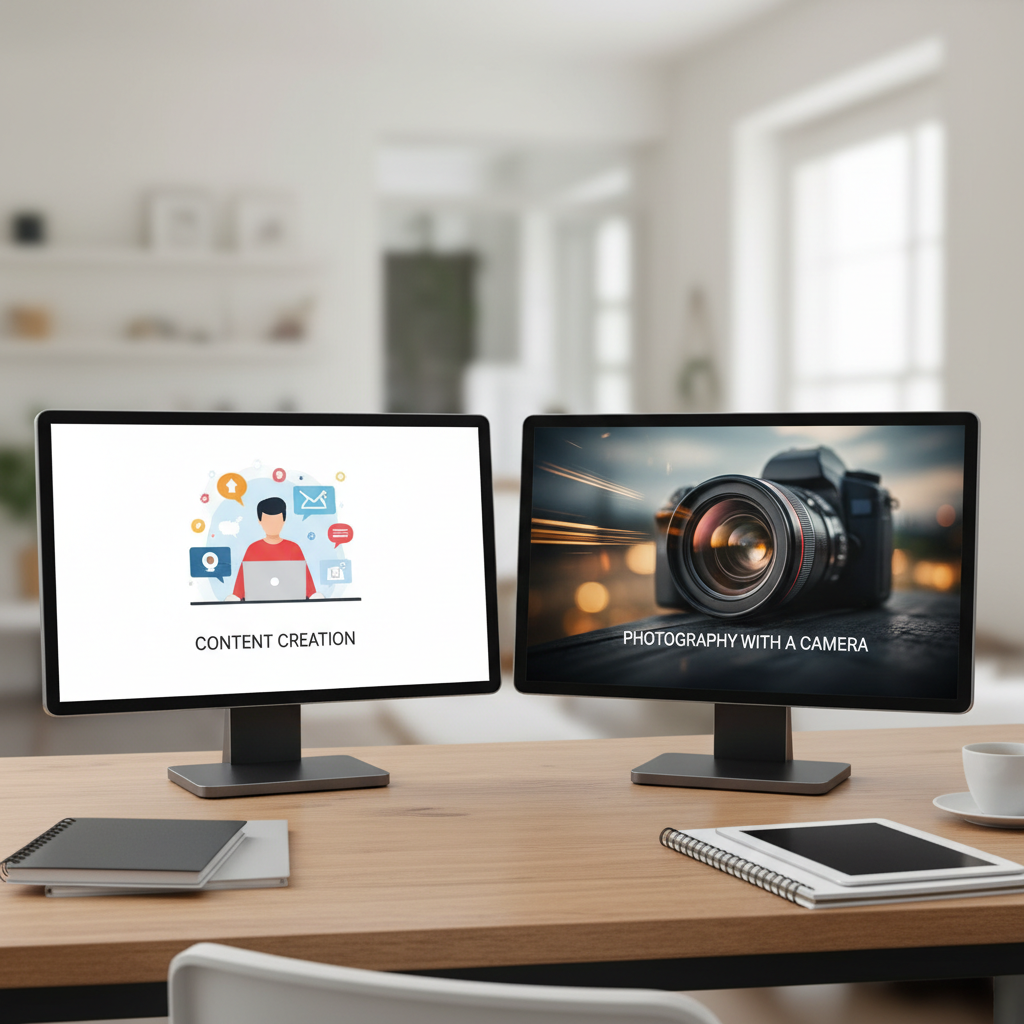 صناعة المحتوى والتصوير بالكاميرا 