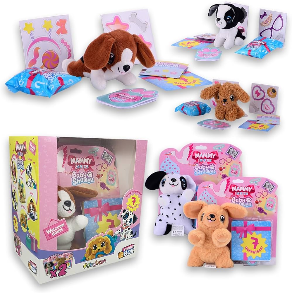 sbabam Funny Box Mammy Surprise Baby Shower – plüss állatkák – gyűjthető meglepetés doboz – szülinapi ajándékötlet