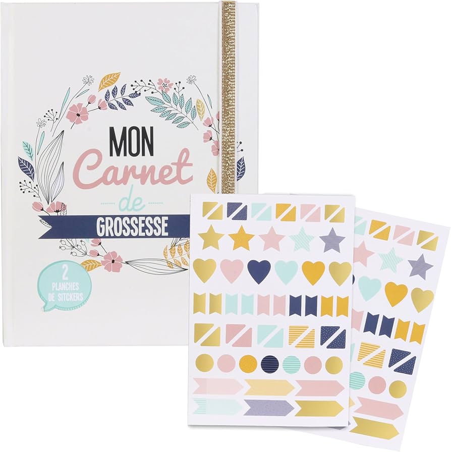 Tom et Zoe PU4006 terhességi napló/könyv kismamáknak – fehér/arany