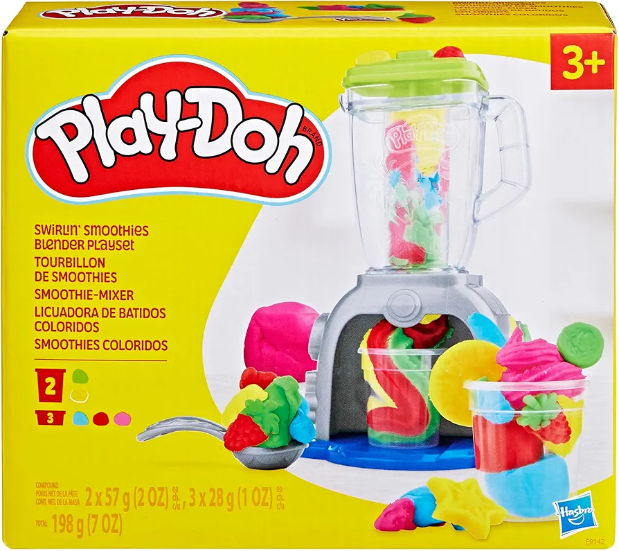 Play-Doh Swirlin' Smoothies – játék turmixgép szett – nem mérgező gyurma – kreatív játék 3+ éveseknek