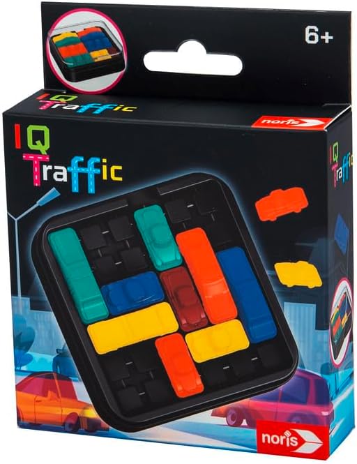 noris IQ Traffic – logikai játék 6+ – „dugó" kirakó 1 játékosnak – kompakt utazós forma – 160 feladat