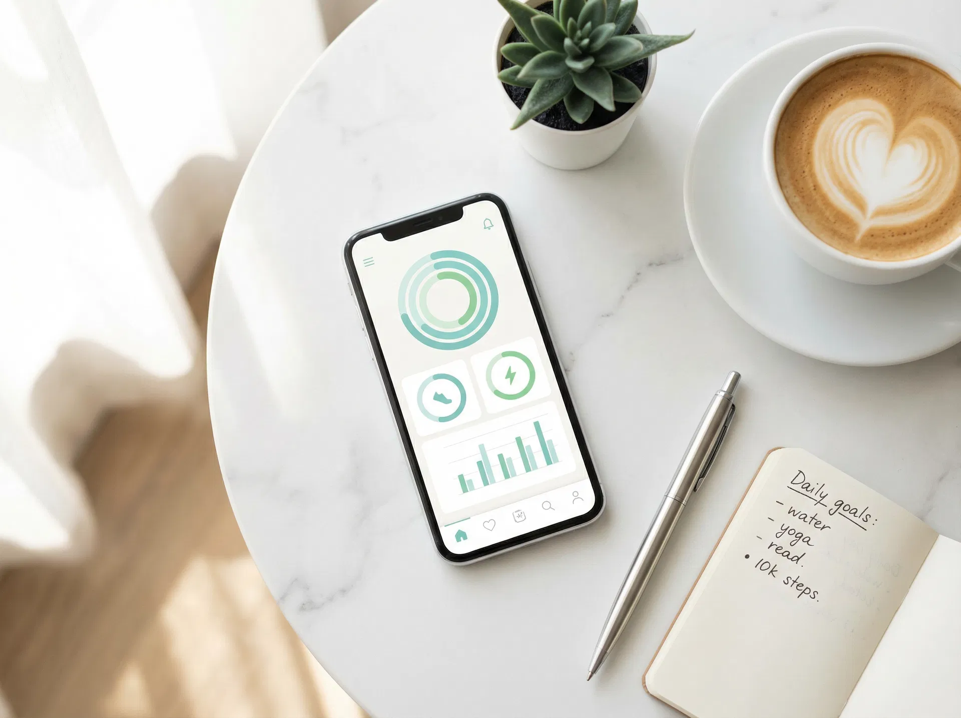 Health tracking on a phone