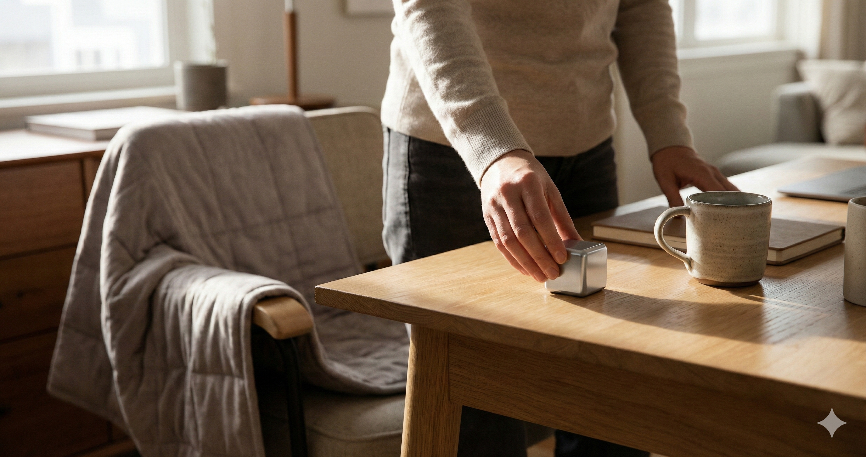 Acessórios sensoriais “adultos” para deixar na mesa: toque, peso, movimento e som sob controle