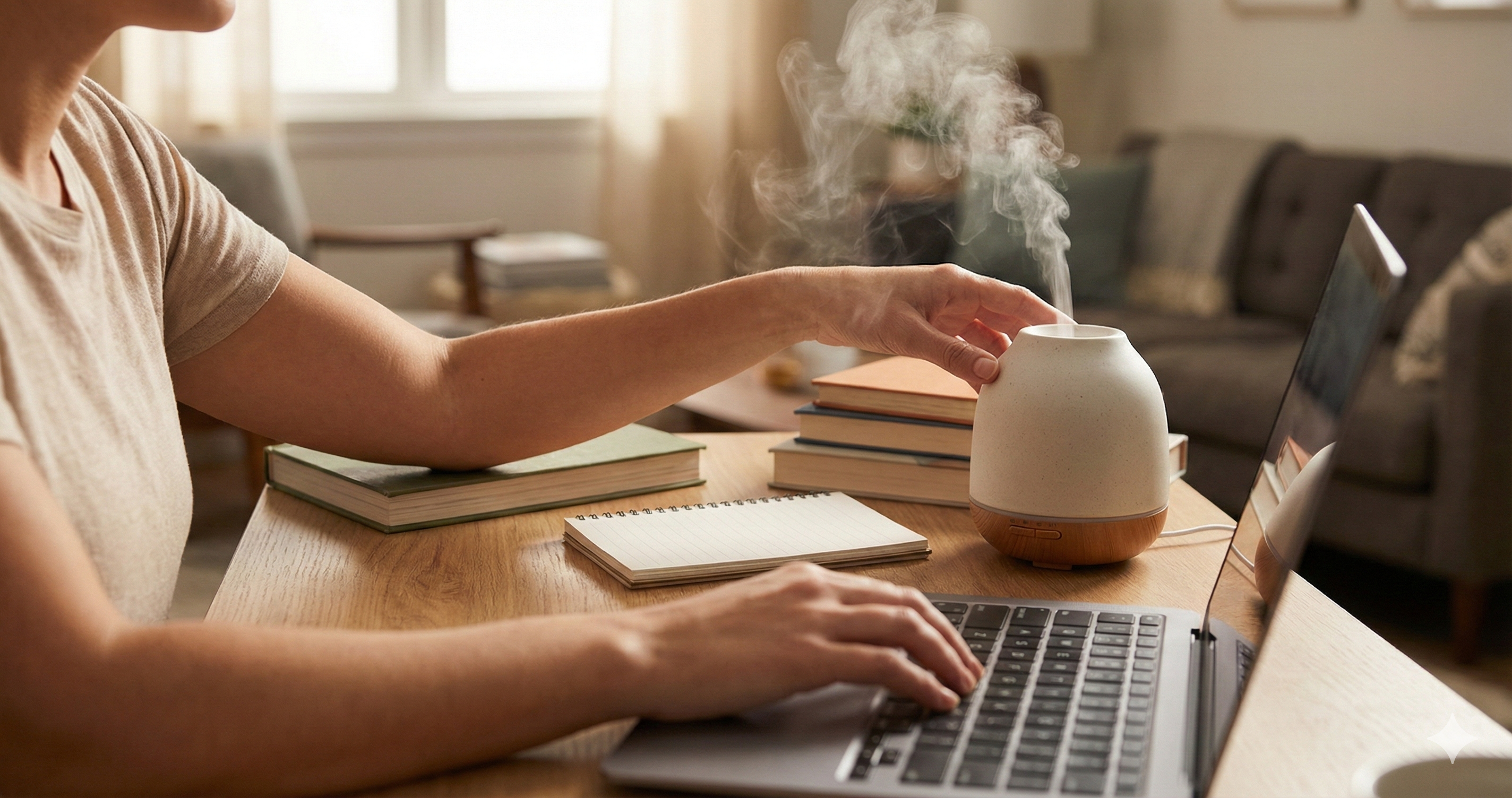 Difusores, cheiros e sons ambientes: como criar uma “bolha de calma” mesmo em ambientes barulhentos
