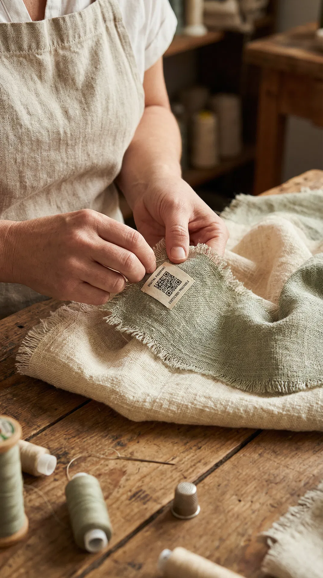 Étiquette DPP textile artisanal