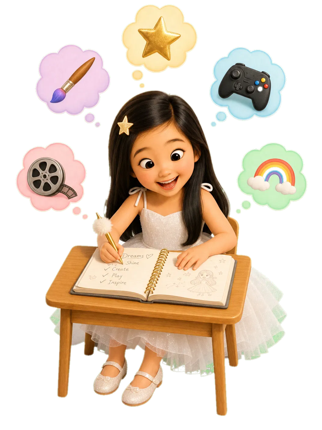 Harper writing her goals