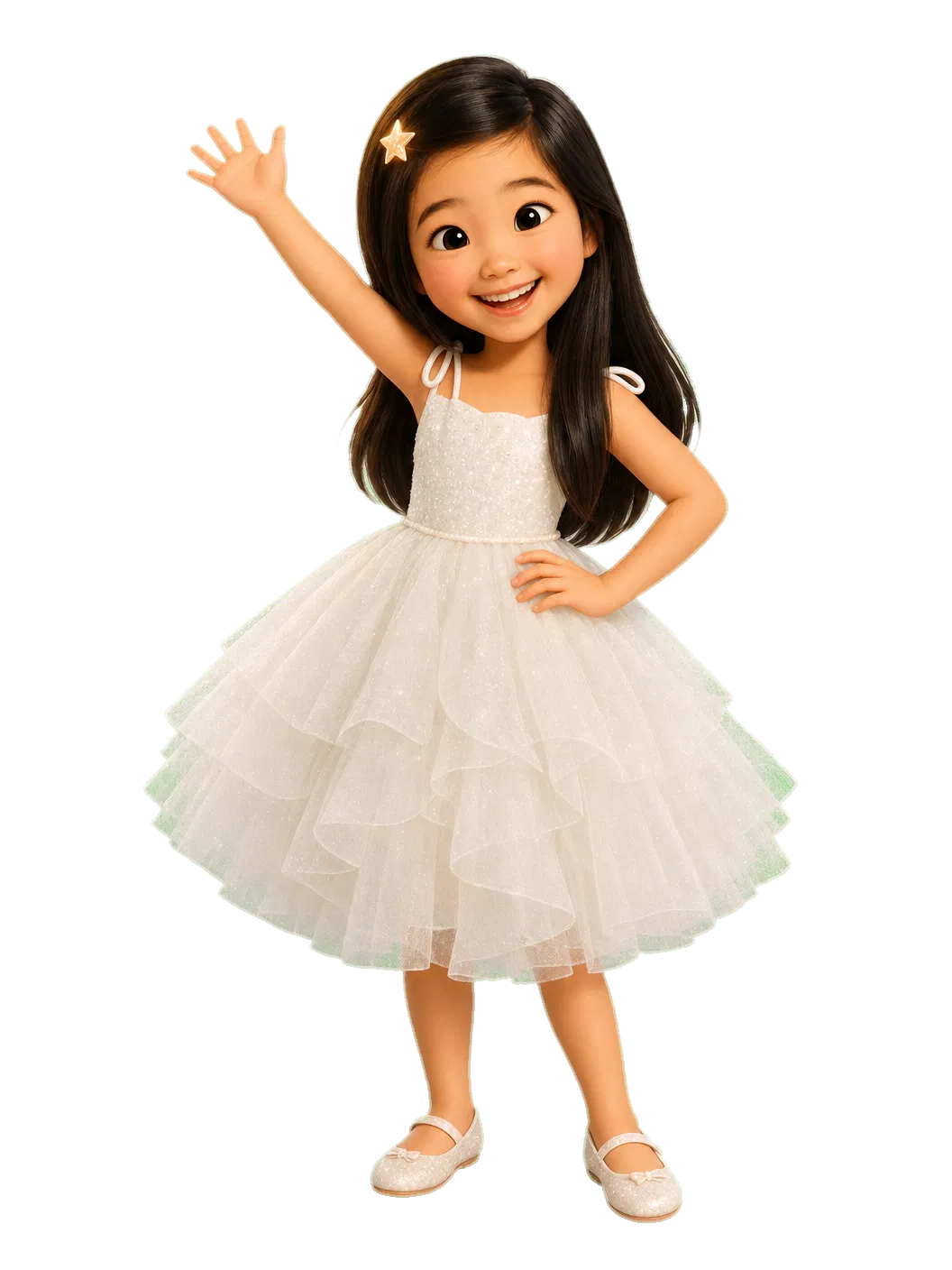 Harper's Pixar character waving hello
