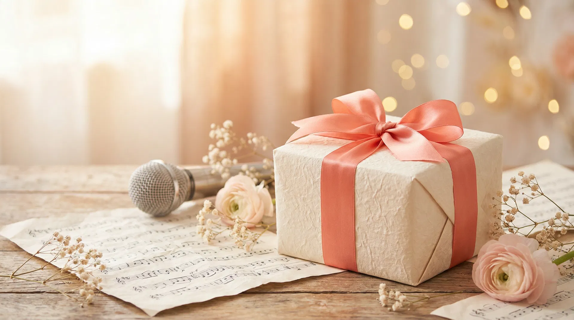 Spersonalizowana piosenka jako prezent – pudełko z nutami i mikrofonem
