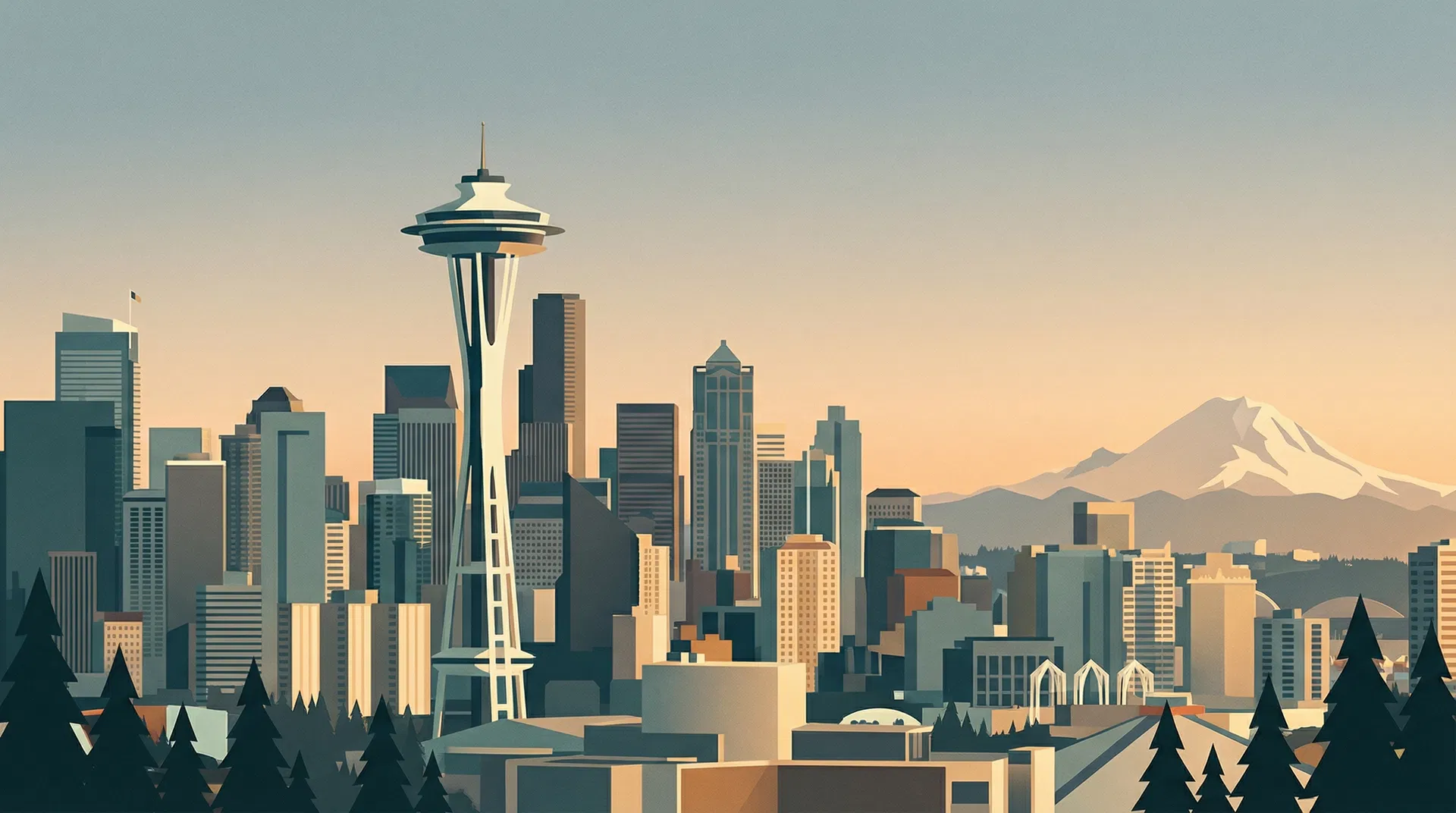 Seattle skyline illustration