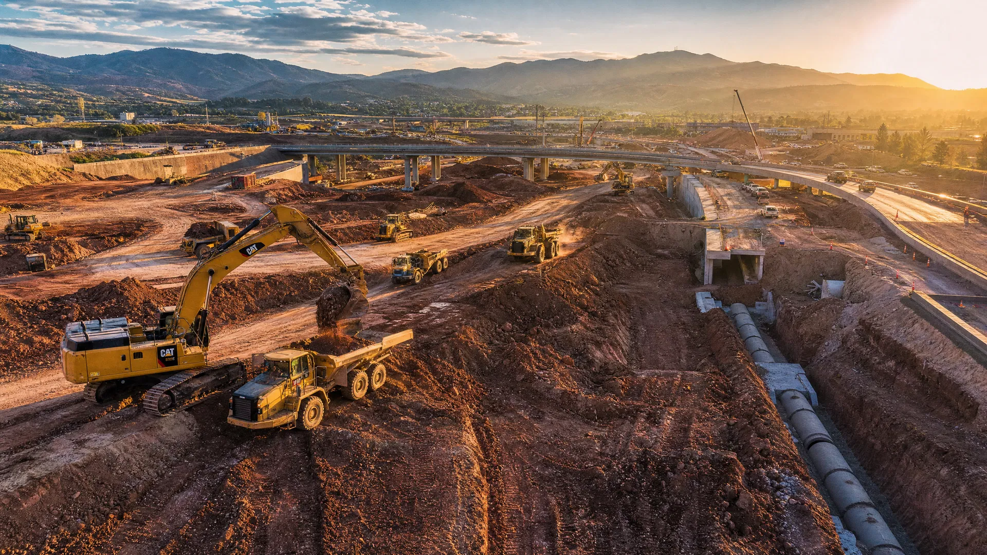 Heavy civil construction site