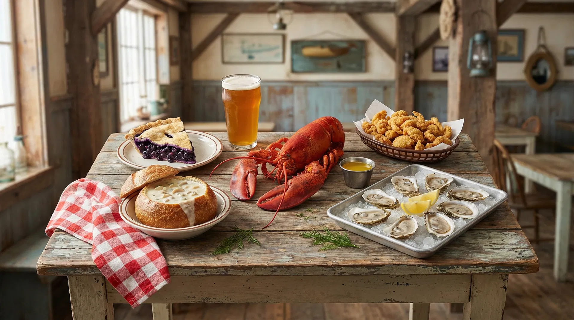 New England seafood feast
