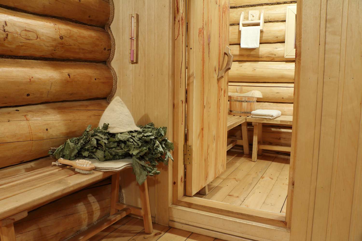 Traditional Russian Banya Interior