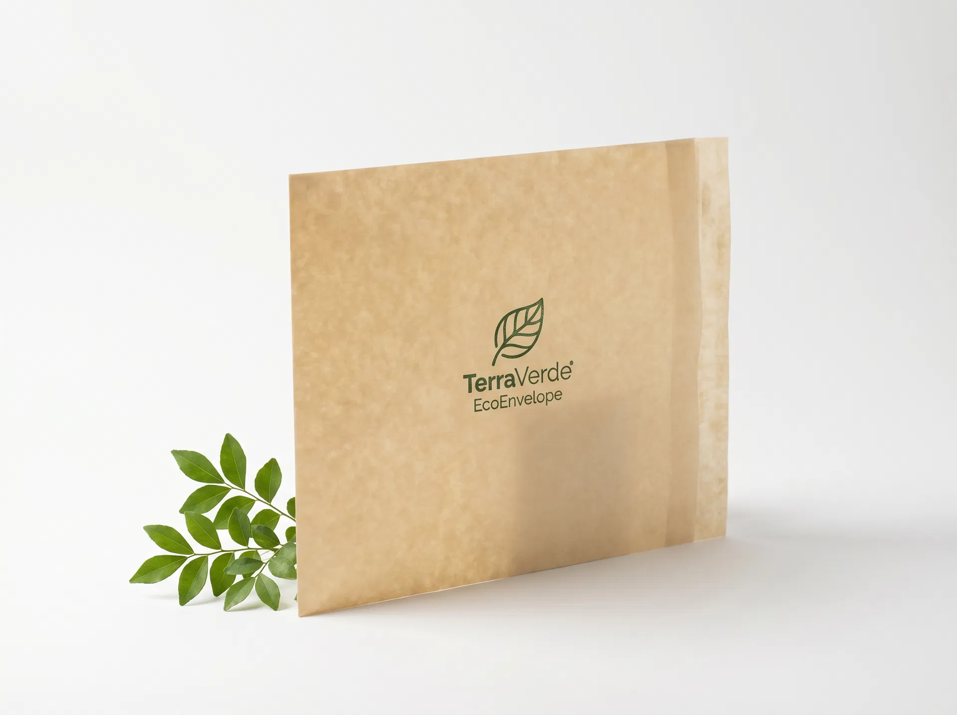 Packshot do EcoEnvelope TerraVerde — envelope compostável de amido de mandioca