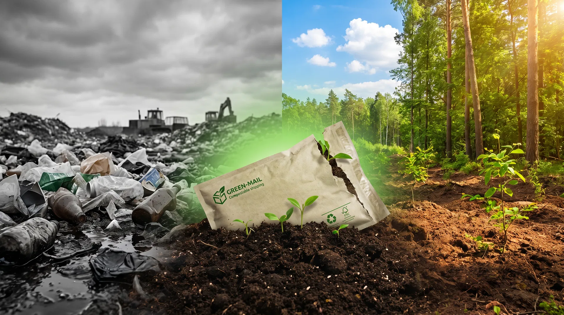 Transformação ambiental: do lixo plástico à natureza regenerada com embalagens compostáveis