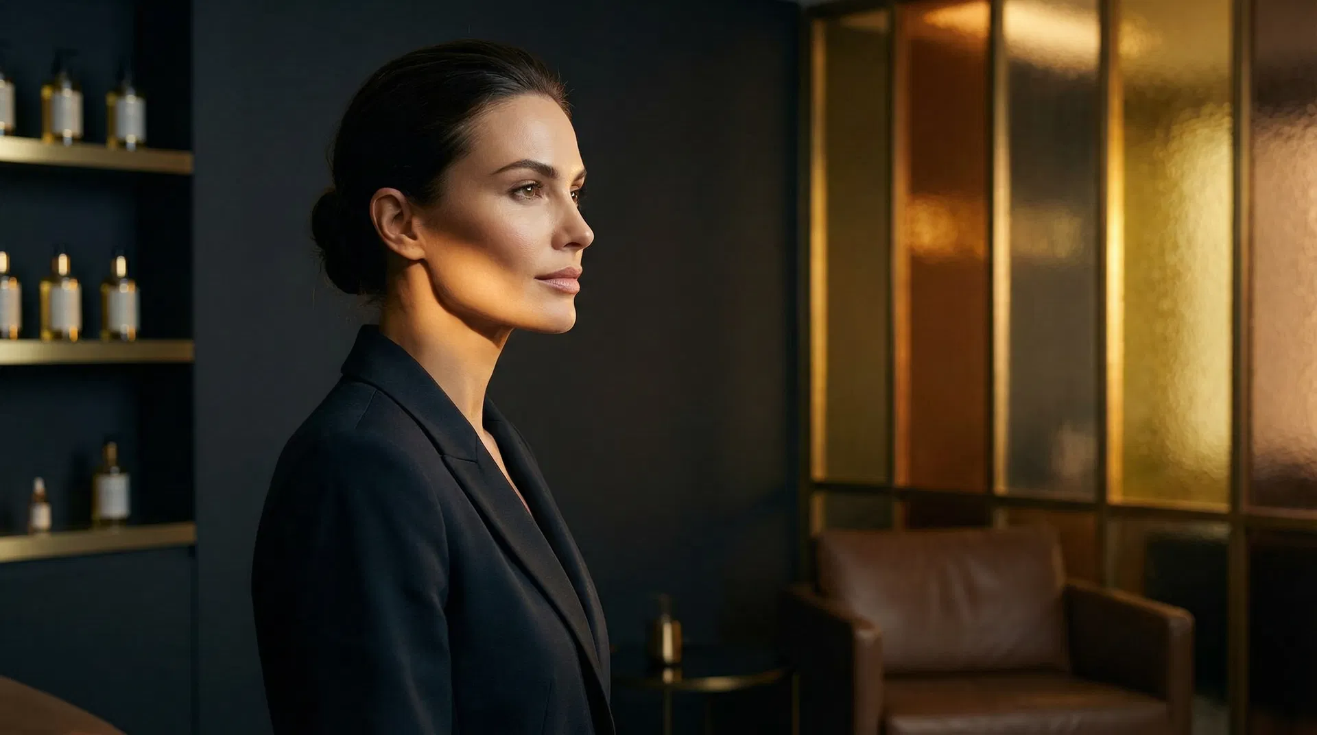 A perfectly sculpted jawline after receiving jawline filler Glasgow treatment.