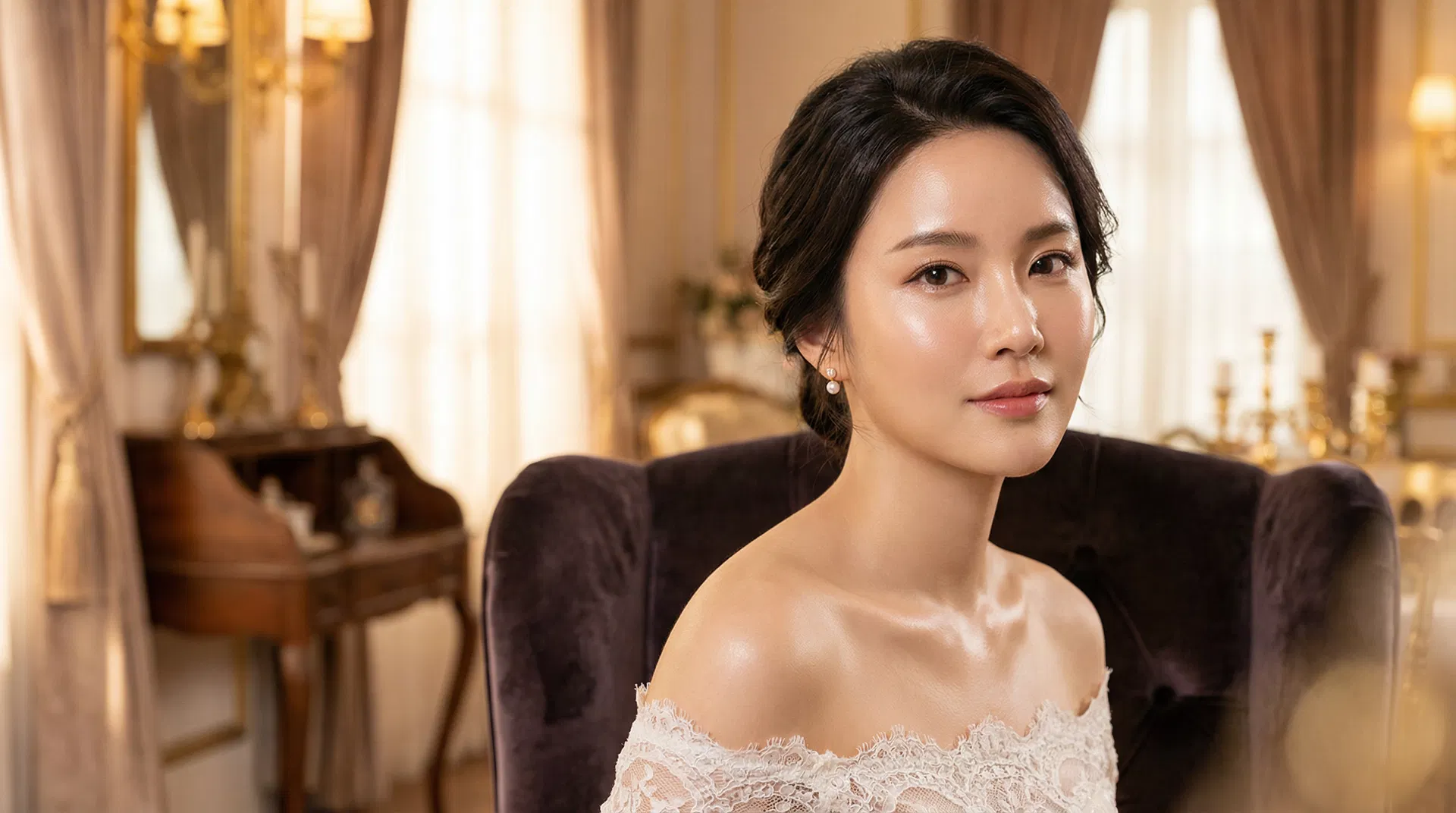 Bride with glowing radiant skin after wedding aesthetic treatments in Glasgow