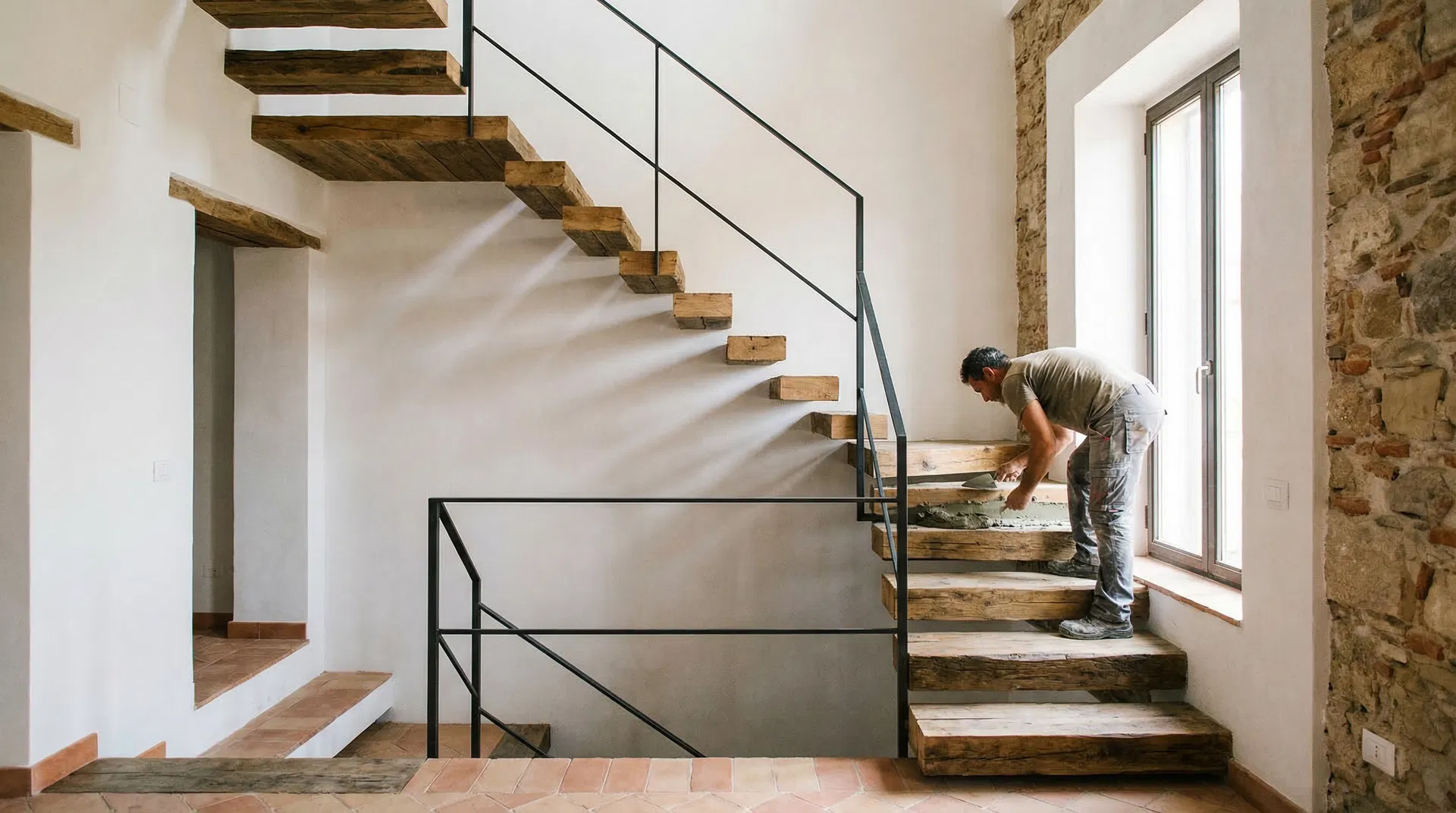 Scala interna di design in un appartamento moderno a Palermo.