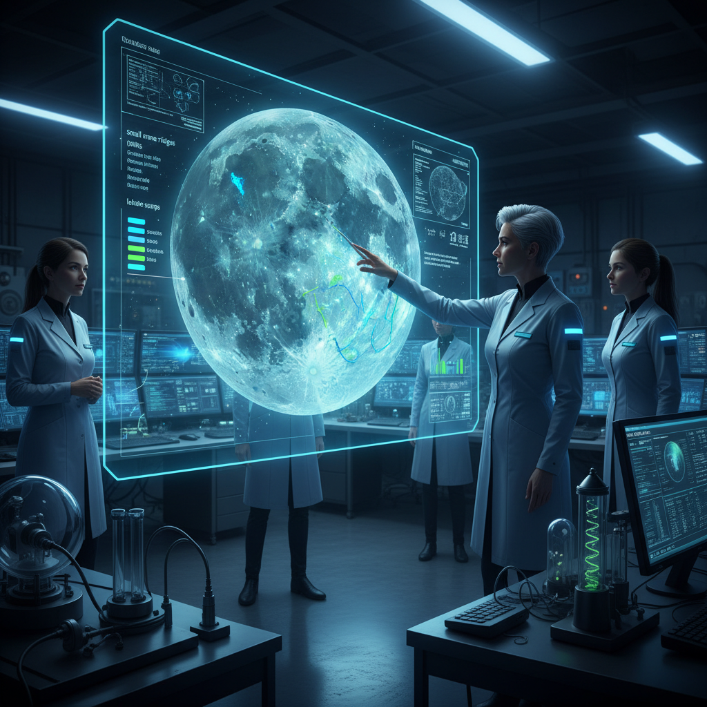 Cientistas analisam um mapa global detalhado das cristas de mare (SMRs), revelando a distribuição e a natureza jovem dessas formações tectônicas na superfície lunar.