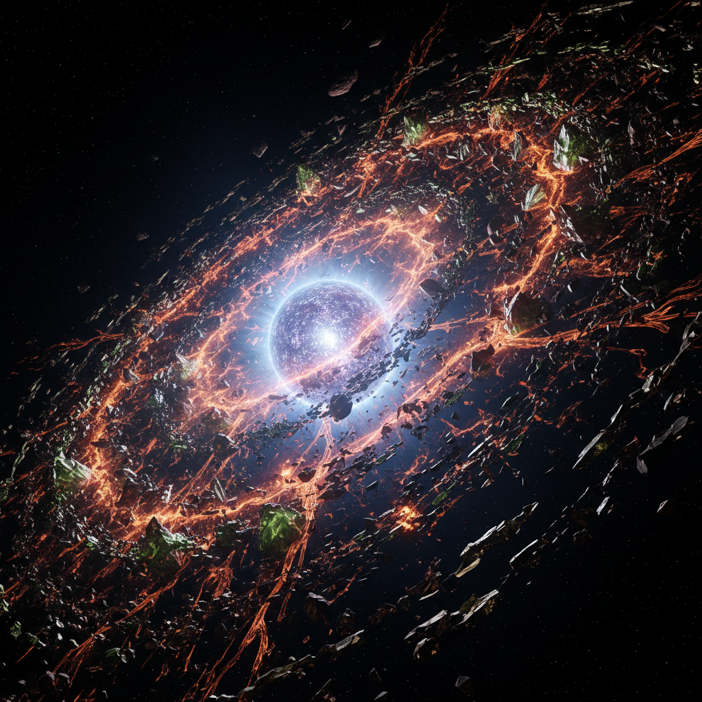 O Coração Metálico de um Mundo Perdido: O JWST Revela a Composição de Planetas Devorados por uma Anã Branca