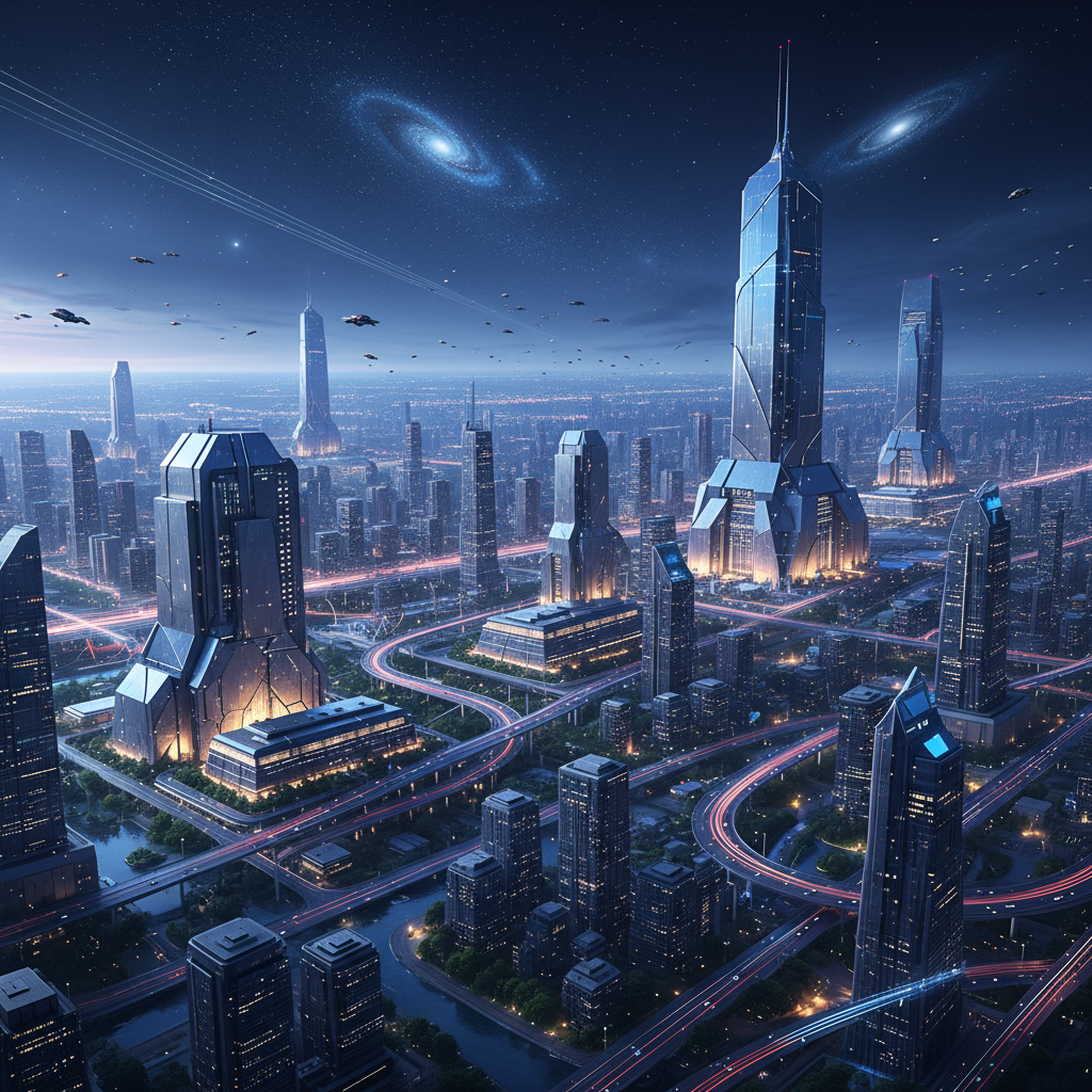 Uma visão inspiradora de um futuro onde cidades inteiras são alimentadas por sistemas de armazenamento de energia em escala massiva, resultado do avanço das baterias de cristal único.