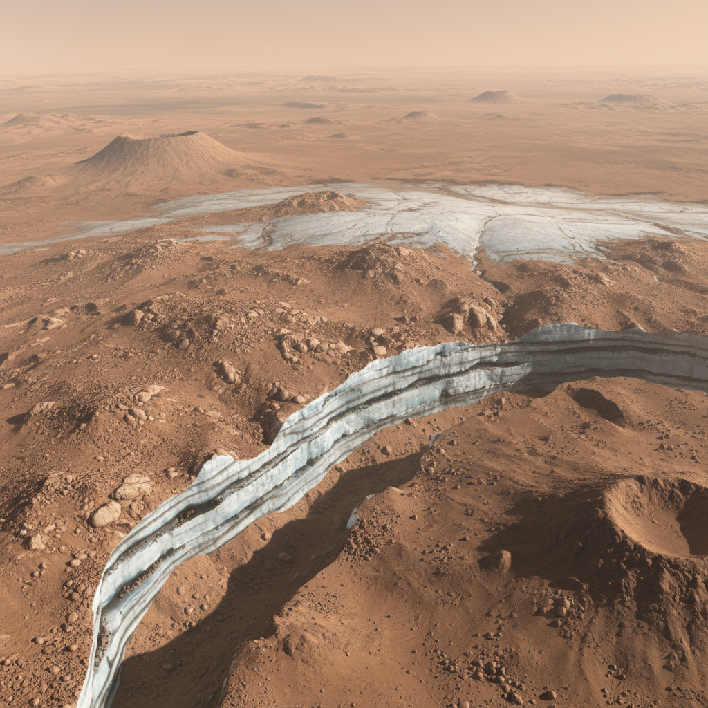 Vulcões Marcianos: Gigantes de Gelo Escondidos Sob o Véu de Cinzas?