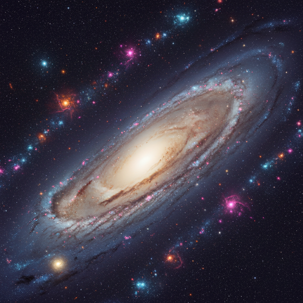 A vastidão e a beleza da Via Láctea, o palco cósmico onde estrelas dançam e segredos são gradualmente desvendados pela astrofísica moderna.