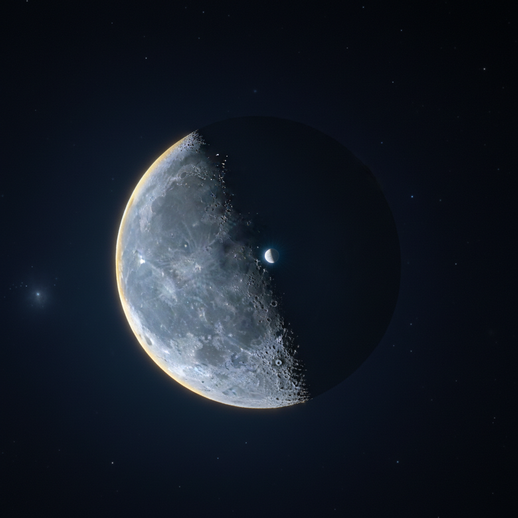 A Dança Cósmica: Lua Oculta Mercúrio e Traça Rota Planetária